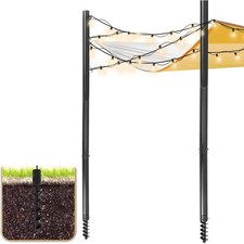 2X 10FT Shade Sail Poles Kit for Outdoor Sun Shade Cloth Garden Yard & Backyard picture