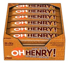 OH HENRY Chocolatey Bars with Peanut Butter, Full size 58g x 24ct picture