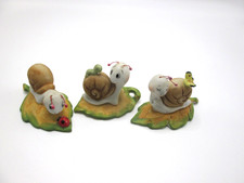 Vintage HOMCO Ceramic Snail Trio Figurines  3-Piece Set picture
