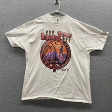 Vintage 1998 Chicago Bulls Repeat 3-Peat Starter T Shirt L NBA Finals Jordan picture