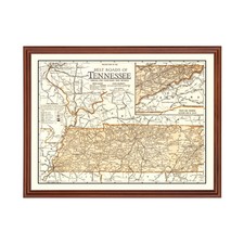 Old Map of Tennessee 1920 - Vintage Tennessee Art picture