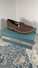 TOMS Cara Lug Loafers Women’s Leather Slip On Shoes Oak Brown picture