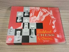 Vintage 1957 Ganine Sculptured Gothic Chess Set Original Box Nice picture