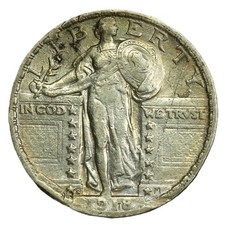 1918 S 25C Standing Liberty Quarter- Major Die Crack, Late Die State- SMH-2351 picture