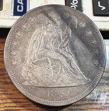 1860-O Seated Liberty Silver Dollar Nice Original Choice VF Details CHRC picture