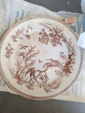 British/Staffordshire c1880s Japonesque Brown Transferware Plate picture