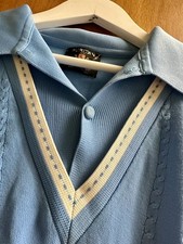 Vtg 60s 70s Puritan Shirt Polo Mens Large Banlon Knit Disco Hippy Mod Geometric picture