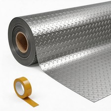 8/10/17/20 FT Waterproof Diamond Plate Garage Floor Mat 2mm PVC Roll, Non Slip picture