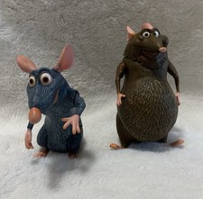 Disney Pixar Ratatouille Talking Emile & Remy Figures 2007 Tested Working Vtg picture