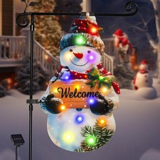 12x18 Lighted Christmas Snowman Garden Flag, Outdoor Decor picture