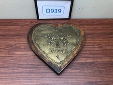 Vintage WOODEN HEART W/ COPPER INNER HEART WALL DECOR Home Sweet Home picture