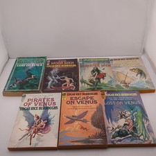 Edgar Rice Burroughs Lot 7 Vintage Sci-Fi Paperbacks Venus Series Moon Men picture