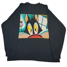 Vintage 1995 Looney Tunes Shirt Mens XL Black Sylvester Tweety Warner Bros picture