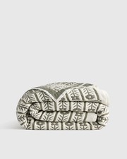 Quince Organic Cotton Jacquard Floral Coverlet  Full/Queen Dried Sage NWT picture