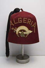 Vintage Algeria Chechia Fez Hat Red Ceremonial Religious Wedding Formal Africa picture