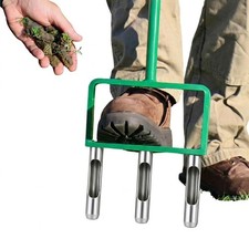 Best Landzie - The Original Hollow Tine Lawn Aerator Tool 42 Inch Core and Grass picture