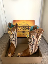 Corral Womens Honey Horseshoe Overlay Western Boots Size 9 NIB Style A4863 NEW picture