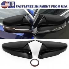 Glossy Black Side Mirror Covers Overlays Caps For Cadillac 2014-2025 CT5 CT6 CTS picture