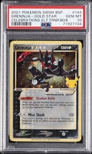 Pokemon Greninja-Gold Star Swsh Black Star Promo 144 Celebrations ETB PSA 10 picture