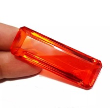 Natural 95.40 Ct Brazilian Orange Topaz Baguette Shape Certified Loose Gemstone picture