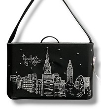 LULU GUINNESS ‘NY SKYLINE’ COLLECTIBLE BLACK SATIN HANDBAG (141/500) picture