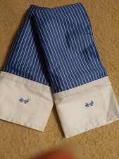  Ralph Lauren Socialite Blue White Stripe Insignia Pillowcases Std NEW picture