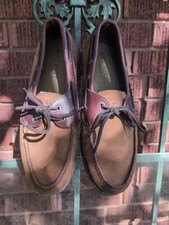 SPERRY TOP-SIDER LEEWARD TWO-TONE BROWN 2-EYE BOAT SHOES MEN'S 10.5 | 0777896 picture