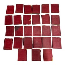 Vintage 1920's Mini Books Red Leather Haas Little Luxart Antique Library Lot 27 picture