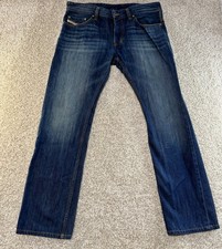 Diesel Industry Mens Blue Slim Straight Leg Safado Jeans Size 33X32 picture