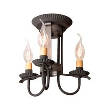 Irvin's Tinware, 941KB, 3 Light Amherst Semi-Flush Mount Ceiling Light in Ket... picture