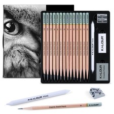 KALOUR 18-Piece Professional Sketch Pencil 1 Count (Pack of 18), Multicolor picture