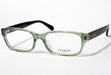 Coach HC6221U 5786 Transparent Green Hopper Plastic Full Rim Frames 54-17 E372 picture