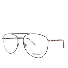 Pepe Jeans Eyeglasses Thor PJ1293 C4 Silver Red Aviator Frames 56[]15 140 mm picture