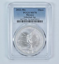 2022 Mo Mexico 1 Onza Silver Libertad MS70 PCGS Blue Label picture