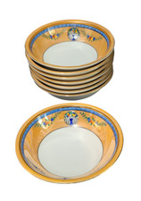 Antique Noritake Art Deco Set of 8 Lusterware Floral Pattern Bowls picture