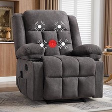 Canmov Soft Fabric Manual Recliner Chair with Vibration Massage & Lumbar Heating picture