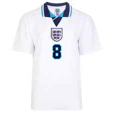 Retro Score Draw England 1996 Home Shirt - Size (XS) - Gascoigne 8 - Brand New. picture