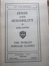 Vintage Jane Austen Hardcover Sense and Sensibility (Art-Type Edition, 1940s) picture
