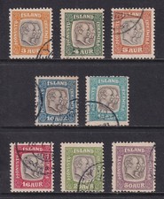 ICELAND 1907 Officials set of 8 SG O99-O106 Used (CV £65) picture