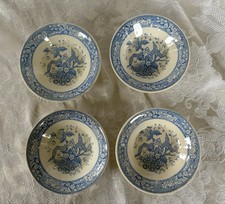 Wedgwood Beatrice Blue & White Ceramic Bowls Set of 4 Fruit/Dessert Bowls  picture