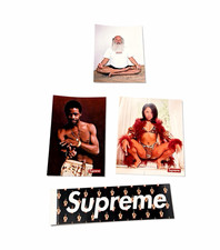 Supreme Photo Sticker Lot 4pc w/ Supreme Logo Sticker for Skateboard picture