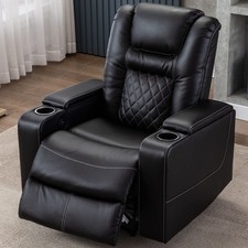 Canmov Breathable Leather Power Recliner Chair with USB Ports and Cup Holders picture