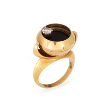 A Castelo Spinner Ring c1976 Vintage 18k Yellow Gold Diamond Sz 5 Kinetic  picture