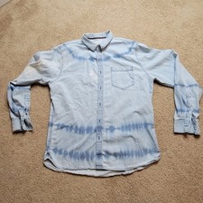 Sun + Stone Men’s XL  Washed Blue Cotton Button-Down Shirt (Read Description) picture