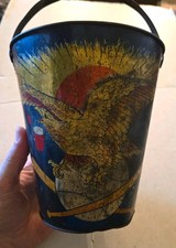 Rare 1920s Eagle Baseball cowboy kids sand buckets by T cohn co sand bucket picture