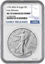 2026-W (SP/MS70 EF) Enhanced Uncirculated Silver Eagle $1 NGC ER - Bell Privy picture
