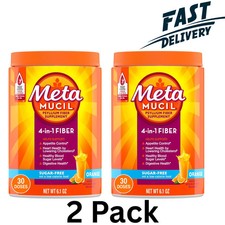 Metamucil 4-in-1 Fiber Sugar-Free Supplement (Orange) 6.1 OZ (2 Pack) picture