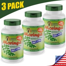 Sunshine Naturals 3 PACK Moringa Leaf 120 Capsules Made in the USA Antioxidant picture