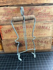 Vintage Antique Wire Home Canning Jar Lifter Wooden Handle picture
