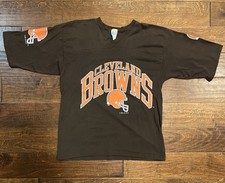 Vintage 1992 Cleveland Browns Single Stitch 3/4 Jersey Style T Shirt Large picture